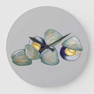 Clams Clambake Rhode Island New England Seafood Large Clock
