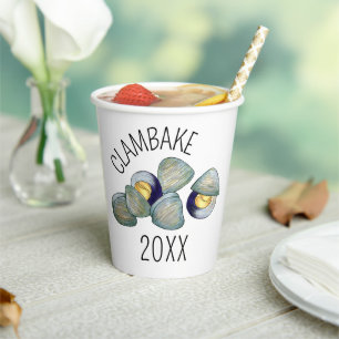 Clams Clambake Rhode Island New England Seafood Paper Cups