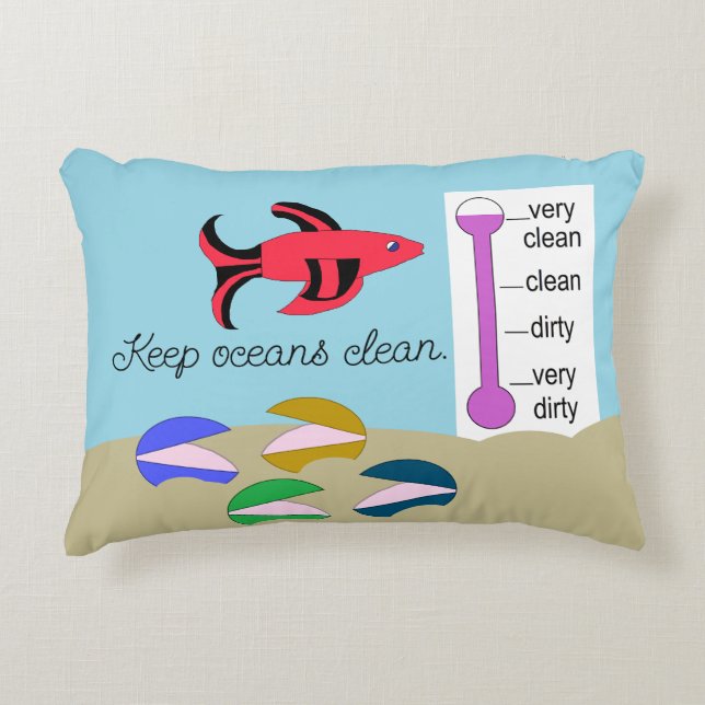Clams with Swimming Fish:   Decorative Cushion (Front)