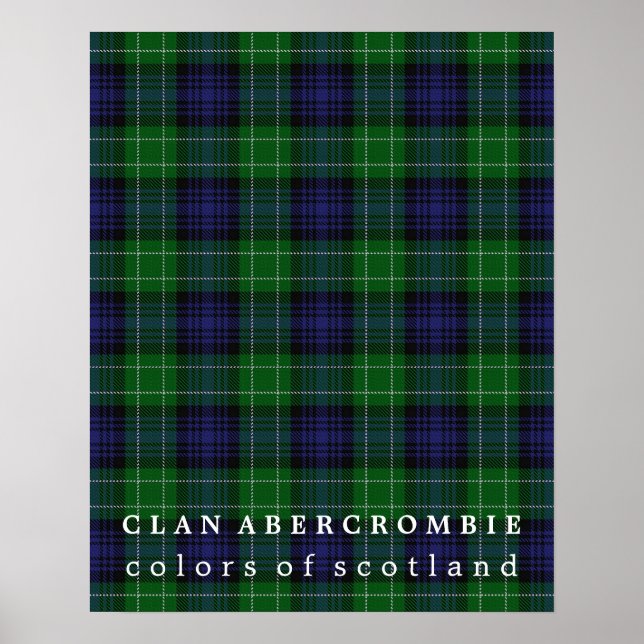 Clan Abercrombie Colours of Scotland Tartan Poster (Front)