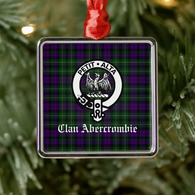 Clan Abercrombie Crest Badge & Tartan Metal Ornament (Tree)