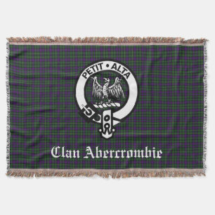 Clan Abercrombie Crest Badge & Tartan Throw Blanket