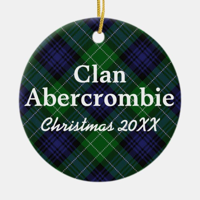 Clan Abercrombie Scottish Tartan Ceramic Ornament (Front)