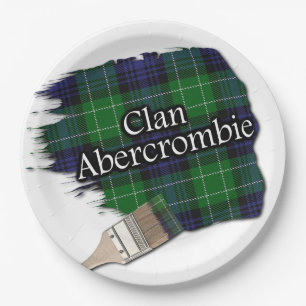 Clan Abercrombie Scottish Tartan Paint Brush Paper Plate