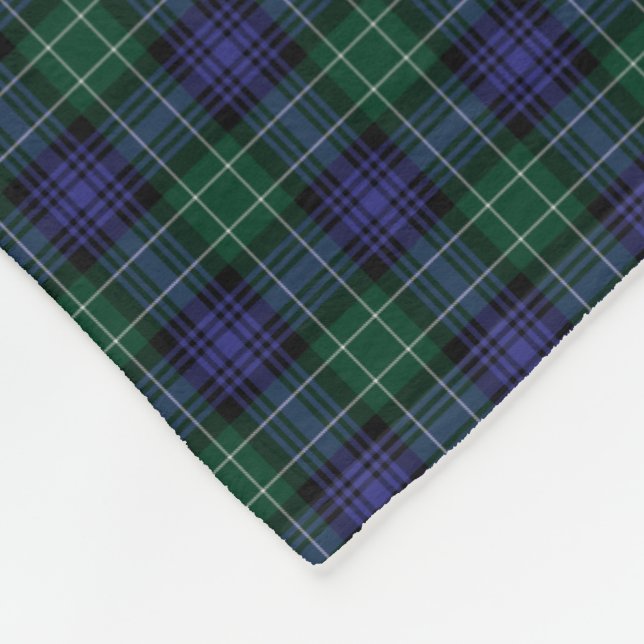 Clan Abercrombie Scottish Tartan Plaid Pattern Fleece Blanket (Corner)