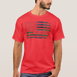 Clan Abercrombie Scottish tartan US flag kilt Scot T-Shirt