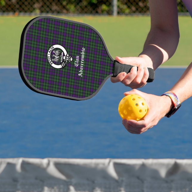 Clan Abercrombie Tartan & Crest Custom Pickleball Paddle (Insitu)