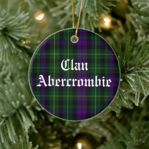 Clan Abercrombie Tartan Customisable Ceramic Ornament