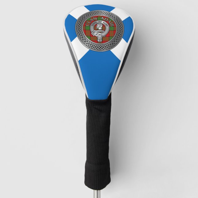 Clan Adair Crest & Tartan Knot Golf Head Cover (Front)