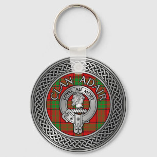 Clan Adair Crest & Tartan Knot Key Ring