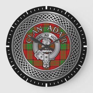 Clan Adair Crest & Tartan Knot Large Clock