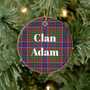 Clan Adam Ancient Tartan Ceramic Ornament