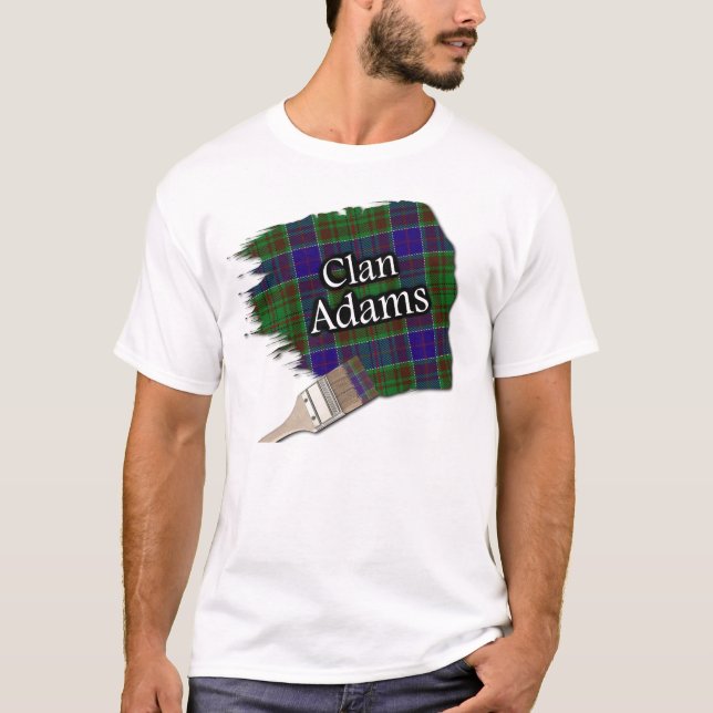 Clan Adams Scottish Tartan Paint Shirt (Front)
