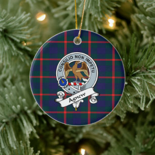 Clan Agnew Badge Tartan Plaid Ceramic Ornament