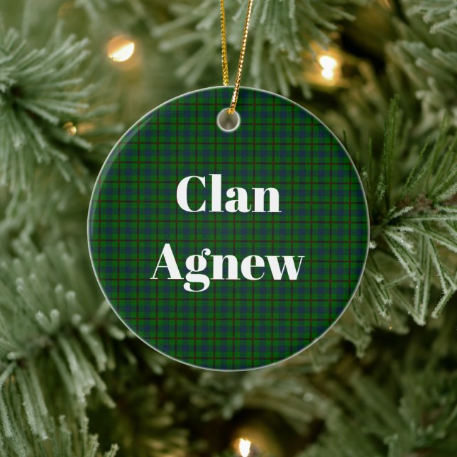 Clan Agnew Hunting Tartan Ceramic Ornament (Tree)
