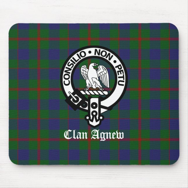 Clan Agnew Tartan Crest Customizable Mouse Pad (Front)