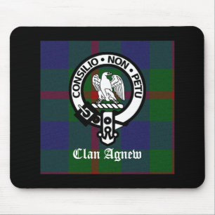 Clan Agnew Tartan Crest Mouse Pad