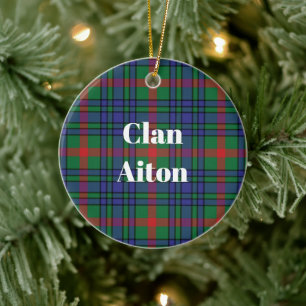 Clan Aiton Ancient Tartan Ceramic Ornament