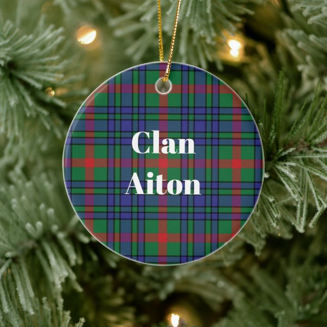 Clan Aiton Ancient Tartan Ceramic Ornament (Tree)