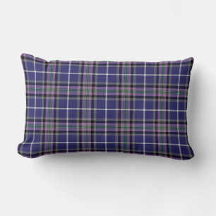 Clan Alexander Tartan Blue and Purple Plaid Lumbar Cushion