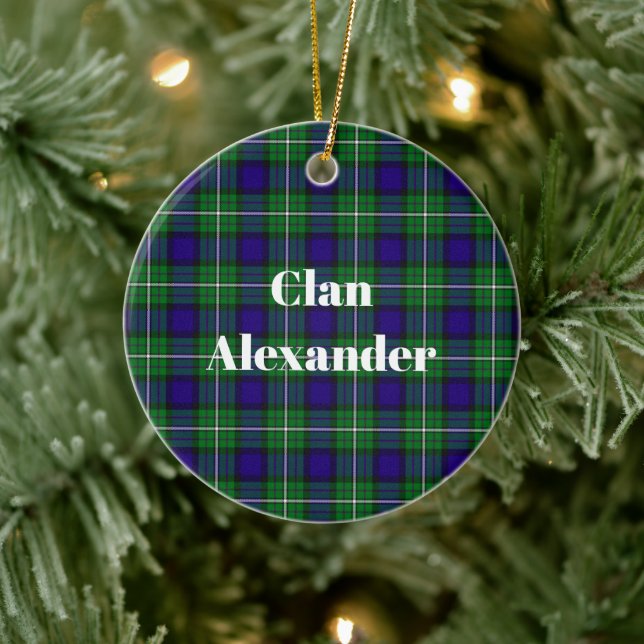 Clan Alexander Tartan Ceramic Ornament (Tree)