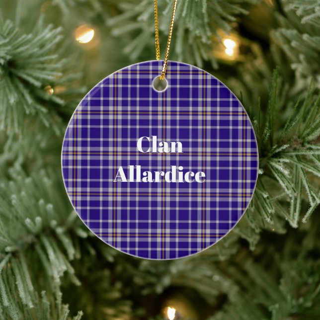 Clan Allardice Tartan Ceramic Ornament (Tree)