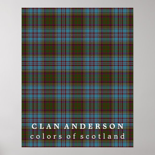 Clan Anderson Colours of Scotland Tartan Poster (Front)
