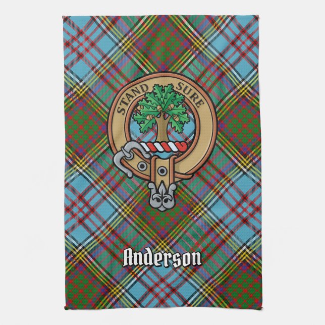Clan Anderson Crest Kitchen Towel (Vertical)