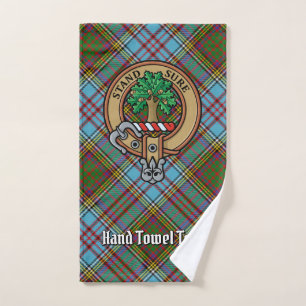 Clan Anderson Crest over Tartan Bath Towel Set