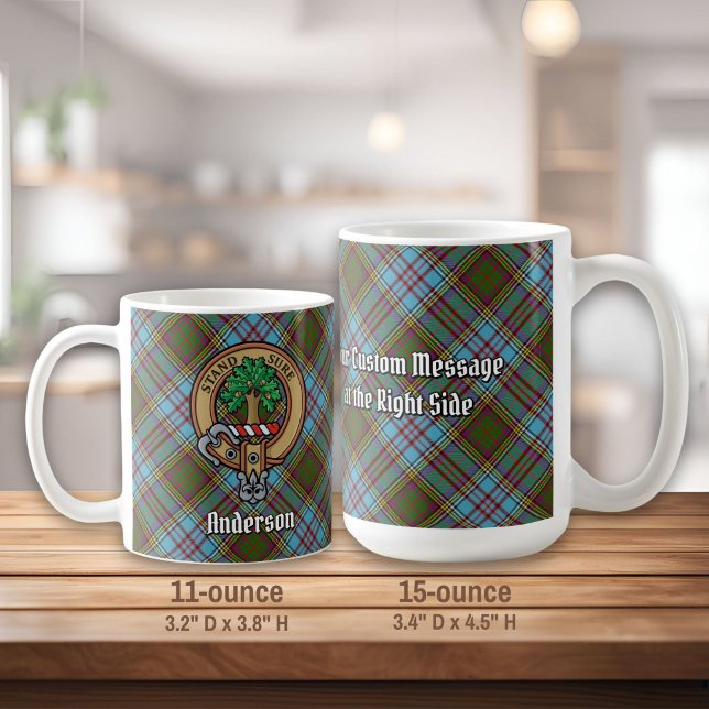 Clan Anderson Crest over Tartan Coffee Mug (Creator Uploaded)