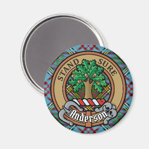 Clan Anderson Crest over Tartan Magnet