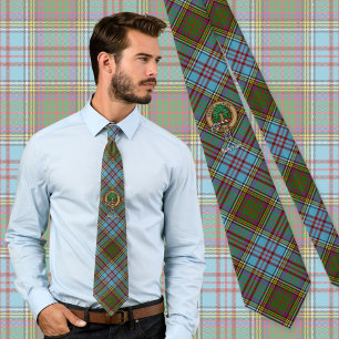 Clan Anderson Crest over Tartan Tie