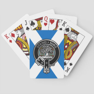 Clan Anderson Crest & Tartan on Saltire Bicycle Pl Playing Cards