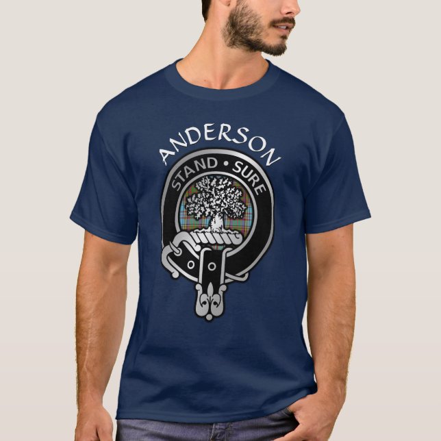Clan Anderson Crest & Tartan T-Shirt (Front)