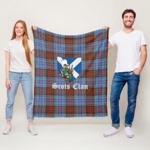 Clan Anderson Modern Tartan Plaid Fleece Blanket