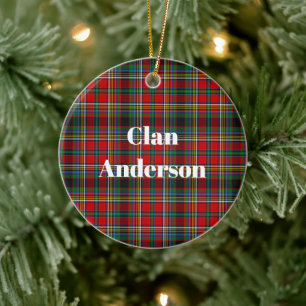 Clan Anderson Of Arbrake Tartan Ceramic Ornament