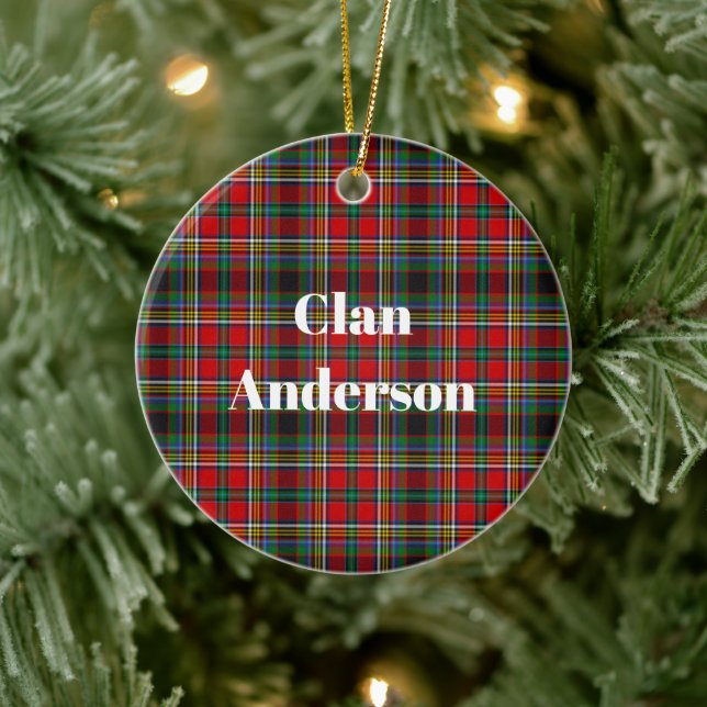Clan Anderson Of Arbrake Tartan Ceramic Ornament (Tree)