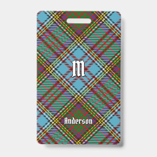 Clan Anderson Tartan Badge ID Badge
