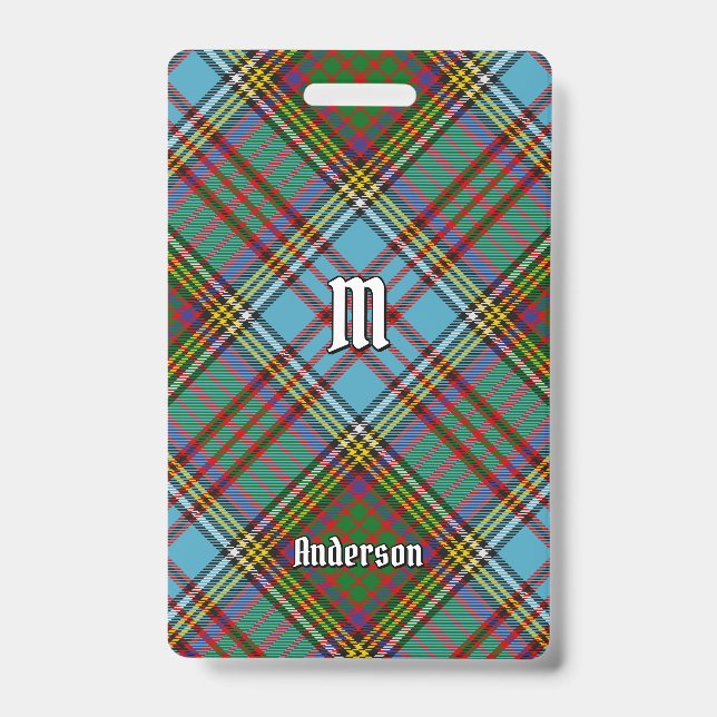Clan Anderson Tartan Badge ID Badge (Front)