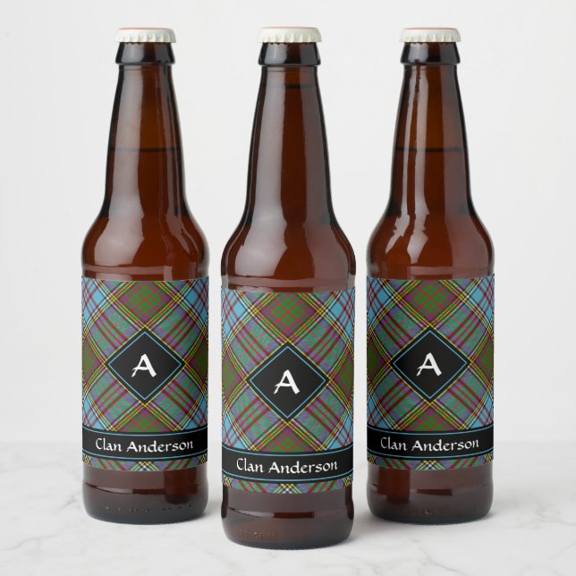 Clan Anderson Tartan Beer Bottle Label (Bottles)