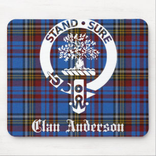 Clan Anderson Tartan Crest Mouse Pad