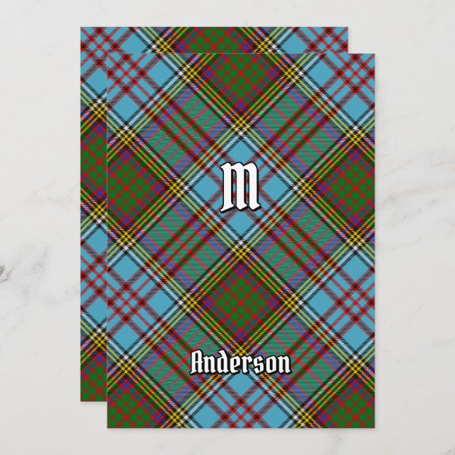 Clan Anderson Tartan Invitation (Front/Back)