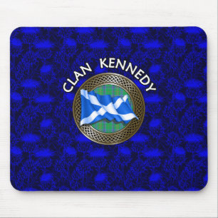 Clan Anderson Tartan Knot & Flag Mouse Pad