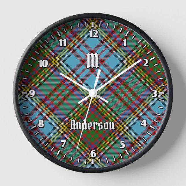 Clan Anderson Tartan Large Clock (Front)
