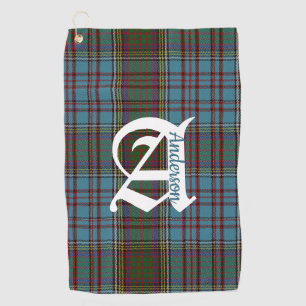 Clan Anderson Tartan Plaid Monogram Golf Towel