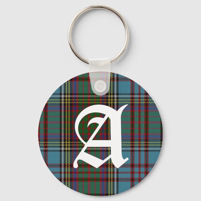 Clan Anderson Tartan Plaid Monogram  Key Ring (Front)
