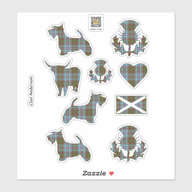 Clan Anderson Tartan Sticker (Sheet)