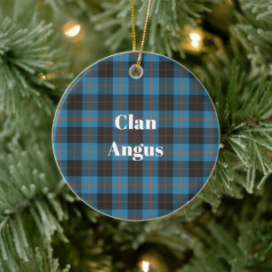 Clan Angus Ancient Tartan Ceramic Ornament