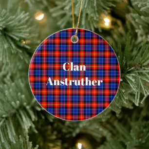Clan Anstruther Tartan Ceramic Ornament