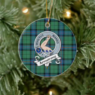 Clan Armstrong Ancient Badge Tartan Plaid Ceramic Ornament